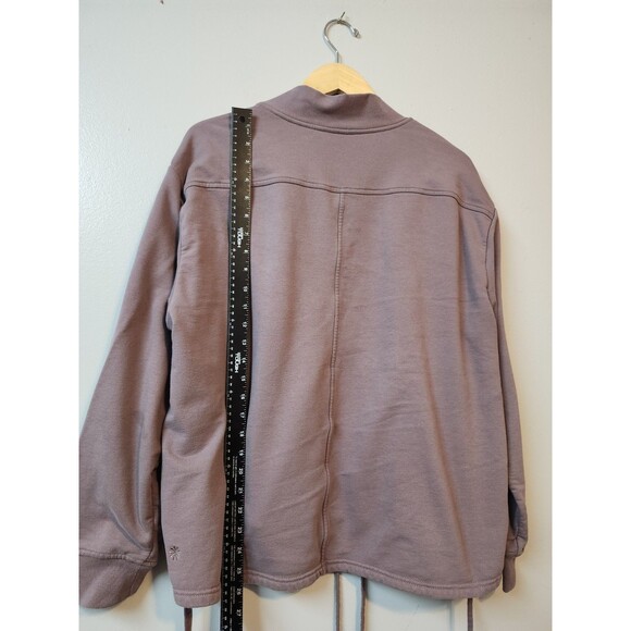 Athleta Women's Sz XL Retroterry Wrap Sweatshirt in Damask Mauve - Picture 5 of 5